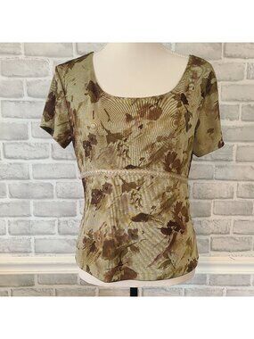 Vintage Y2K Maurices Floral Empire Top Phoebe Buffay Bohemian Made in USA Med